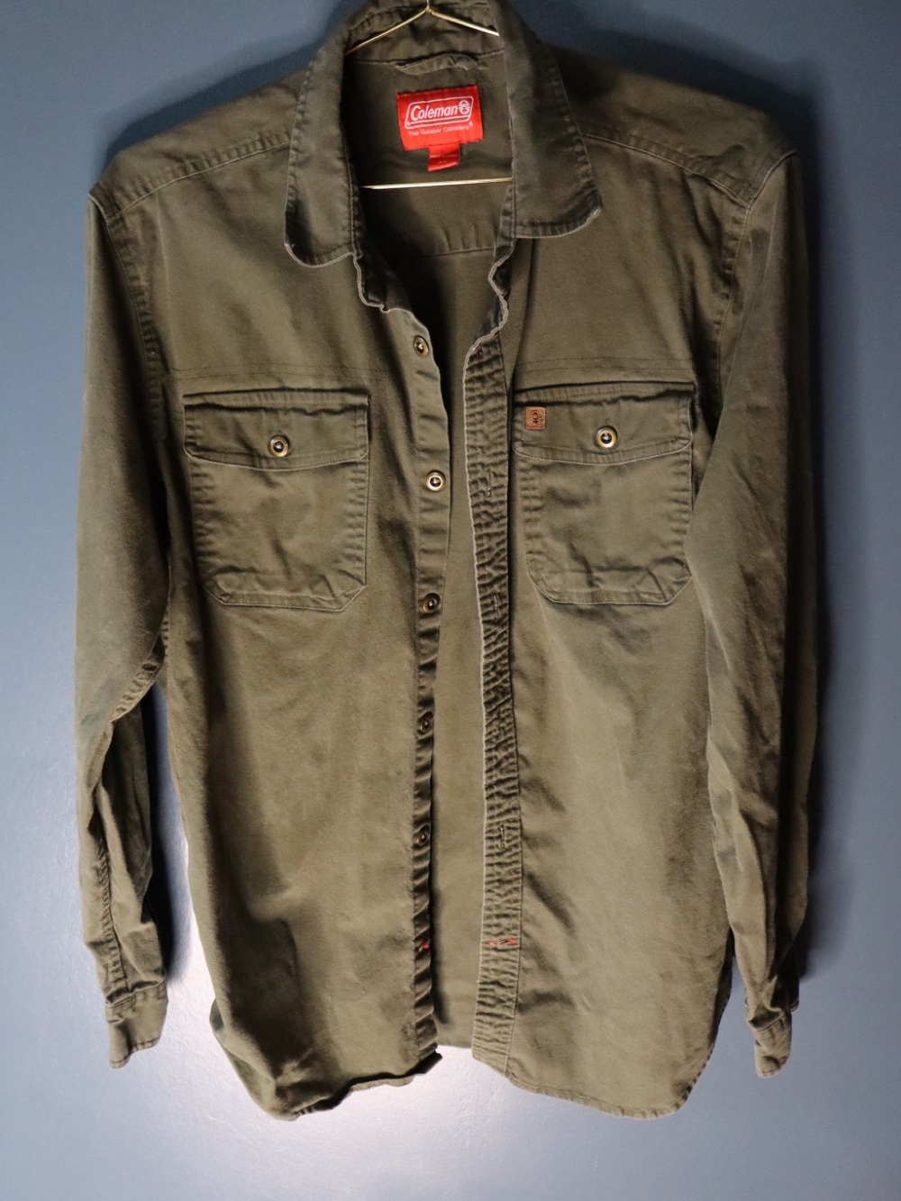 Coleman Olive Green Button-Front Utility Shirt Jacket